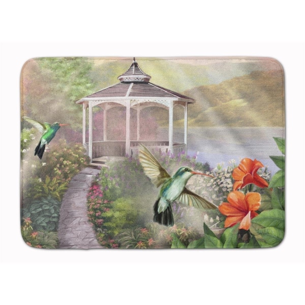 Carolines Treasures Garden Gazebo Hummingbird Duo Machine Washable Memory Foam Mat PTW2053RUG - main